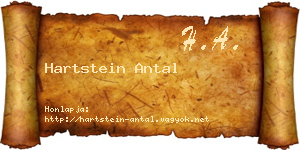 Hartstein Antal névjegykártya